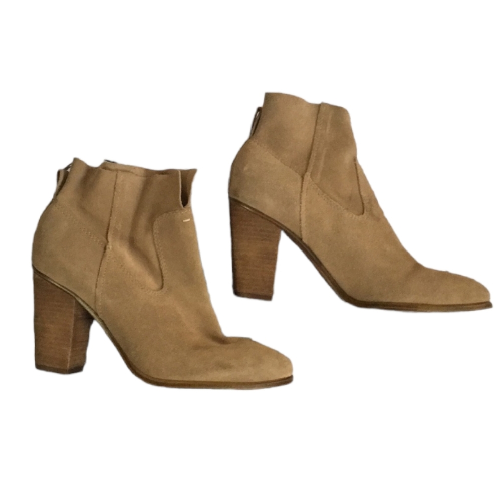 Vince Camuto Taupe Open Ankle Short Leather Bootie 8.5